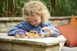 TickiT véhicules jouets en bois arc-en-ciel - set véhicules d'aventure