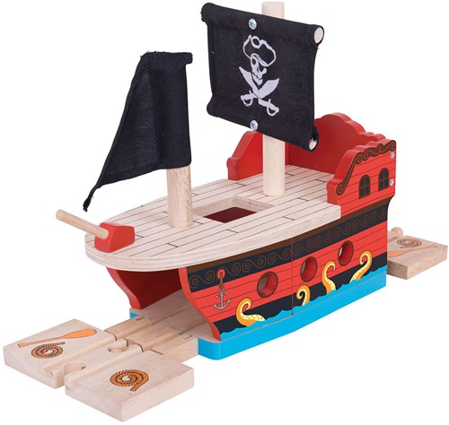 Bigjigs Houten Treinbaanonderdeel - Piratenboot