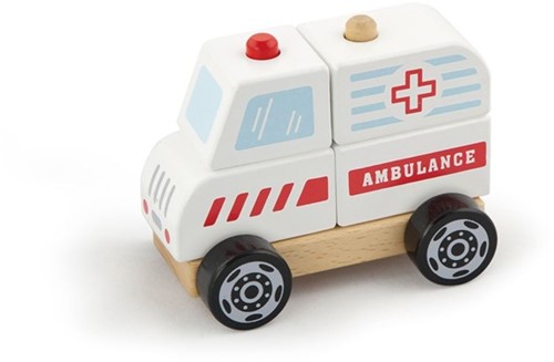 Viga Toys Ambulance voiture de chantier 7 pièces 13x10x8 cm. +18 mois