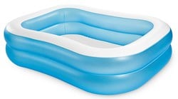 Intex piscine familiale gonflable 203x152x48cm bleu blanc plaisir jardin