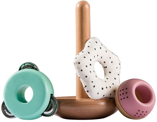 Hape tour à empiler jouet sensoriel en bois bébé dès 10 mois-2