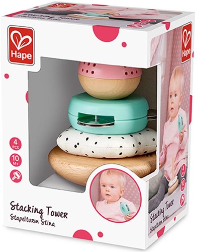 Hape tour à empiler jouet sensoriel en bois bébé dès 10 mois-3