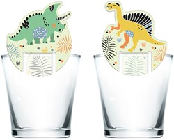 Folat décoration de verre marqueurs dinosaures - 6 pièces - papier multicolore
