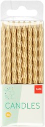 Folat bougies d'anniversaire dorées - set de 16 avec supports fête