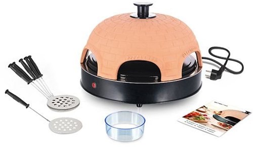 Emerio four à pizza 6 personnes dôme en terre cuite mini pizza fête