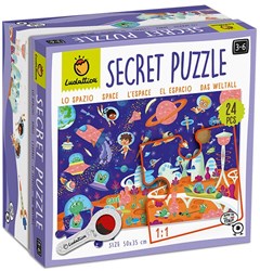 Ludattica puzzle espace - jouet éducatif avec lentille secrète