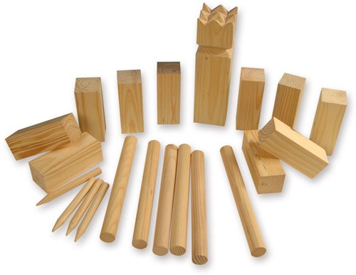 HOT Games Jeu de Kubb en Bois de Pin dans une Boîte Photo
