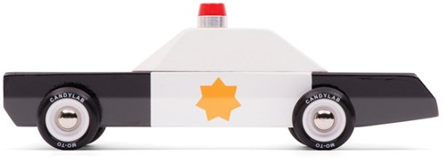 Candylab voiture jouet en bois - Police Cruiser voiture de police noir blanc-2