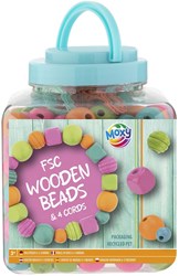 Creative Craft Group set de perles en bois jouet - couleurs pastel, 375 grammes