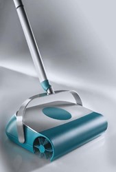 Leifheit Balai mécanique - Nettoyeur de sol manuel 26 cm gris tapis