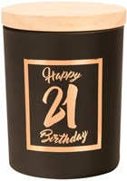 Geurkaars klein roze/zwart - 21 jaar