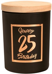 Geurkaars klein roze/zwart - 25 jaar