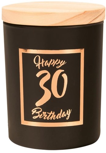Geurkaars klein roze/zwart - 30 jaar