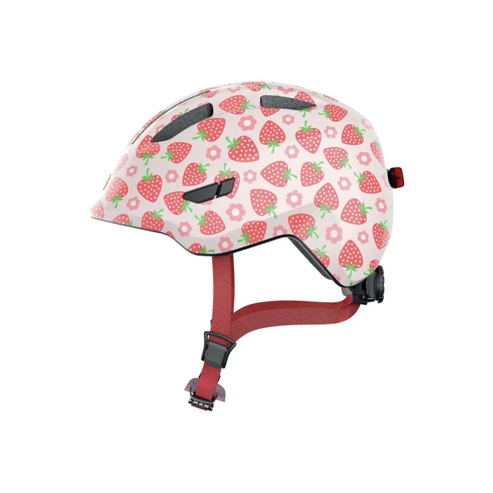 Vedes casque vélo enfant Smiley 3.0 LED rose fraise 45-50 cm sécurité
