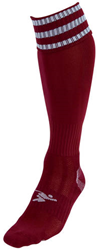 Precision chaussettes de football junior 3 bandes pro bordeaux-blanc taille 35-39