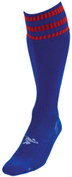 Precision chaussettes de football junior 3 Stripe Pro bleu-rouge confort respirant