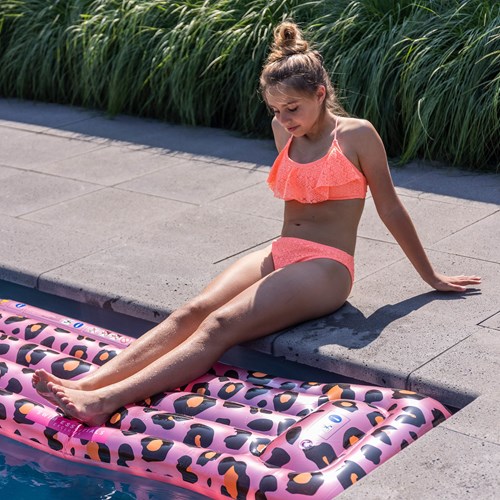 Swim Essentials Matelas Gonflable Luxe - Léopard Rose Doré Transparent-2