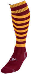 Precision chaussettes de football junior hooped pro maroon amber sport
