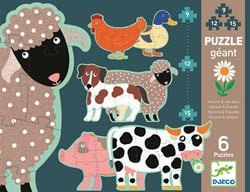 Djeco Puzzle géant Honoré et ses amis (9, 12 et 15 pièces)