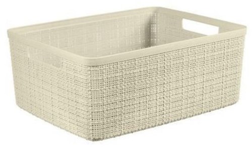 Curver panier de rangement aspect jute 12 litres blanc cassé plastique-2