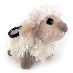 Pluche schaap 12cm met kraalogen