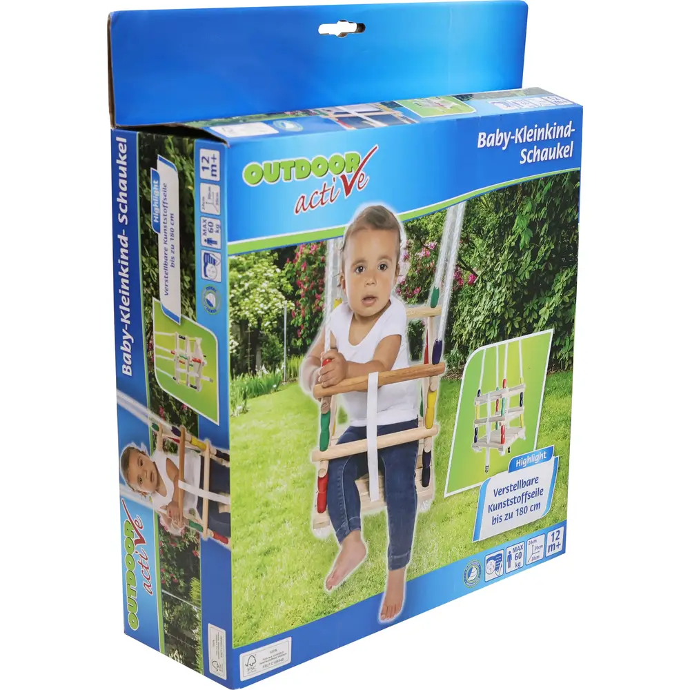 Vedes balançoire bébé en bois extérieur - 30x30cm - jouet résistant aux intempéries