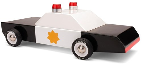 Candylab voiture jouet en bois - Police Cruiser voiture de police noir blanc
