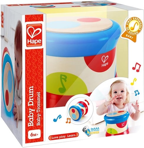 Hape tambour pour bébé avec lumière et son - jouet musical interactif-3