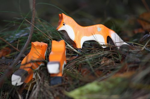 Lilu renard en bois chiot FSC jouet peint à la main 9cm - animaux de la forêt-3