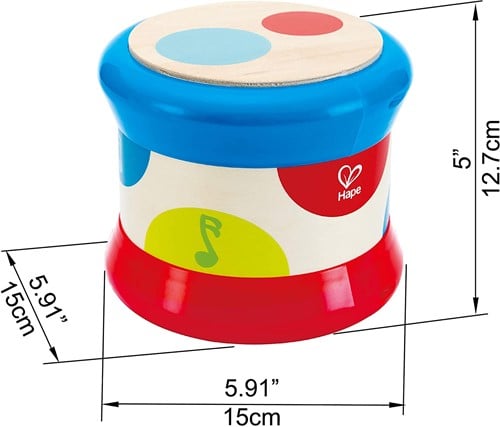 Hape tambour pour bébé avec lumière et son - jouet musical interactif-2