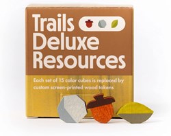 Asmodee accessoire de jeu en bois deluxe pour jeu de société Trails - 45 pièces