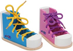 Small Foot chaussures à lacer en bois - jouet pour apprendre à faire les lacets