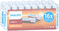 Piles AA Philips Longlife pack économique 16 pièces écoénergétiques