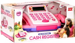 Caisse enregistreuse jouet rose - caisse interactive pour enfants avec accessoires