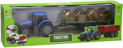 Tracteur jouet remorque à balles 1:32 échelle avec bottes de foin multicolores