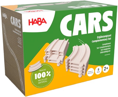 Haba Cars - Set d’extension circuit en bois jouet 8 pièces