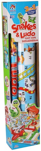 Jeu de société XL recto-verso Ludo et Snakes carton 60x50 cm jeu enfant