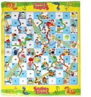 Jeu de société XL recto-verso Ludo et Snakes carton 60x50 cm jeu enfant-2
