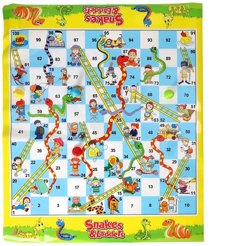 Jeu de société XL recto-verso Ludo et Snakes carton 60x50 cm jeu enfant-2