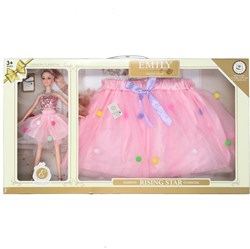 Lobbes coffret poupée poupée mode avec jupe déguisement pour enfants rose