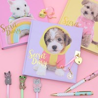 Studio Pets journal intime avec cadenas - Chiot Jack Russel - Journal rose-3