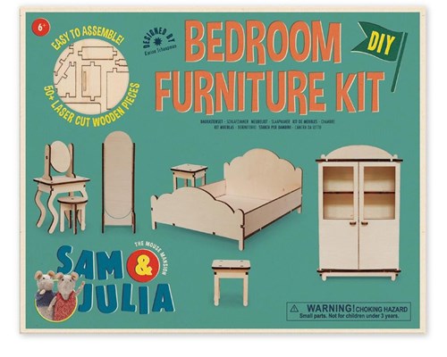Het Muizenhuis ensemble de meubles de chambre - accessoires maison de poupée carton