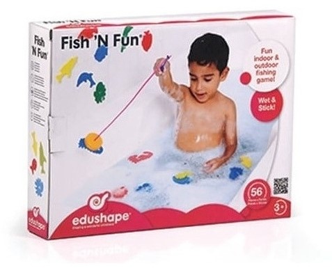Edushape Jouet de bain Poisson Plaisir - 4 cannes à pêche & 36 poissons dans une boîte-3
