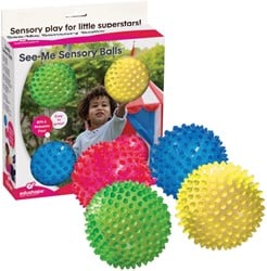 Edushape Balles Sensorielles Petit set de 4 dans CB -10cm