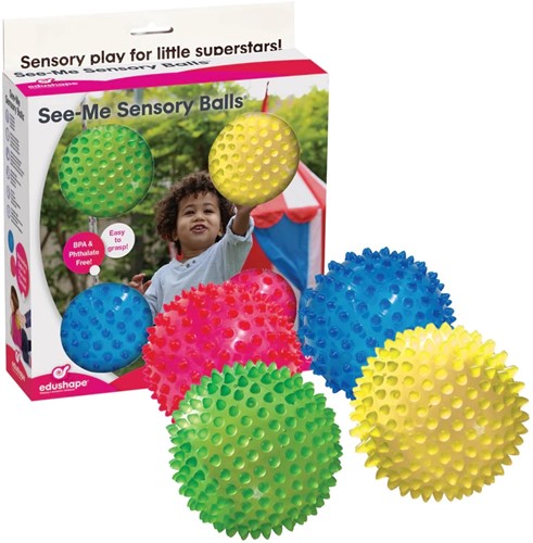 Edushape Balles Sensorielles Petit set de 4 dans CB -10cm