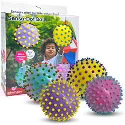 Edushape Les Balles Sensorielles Originales Color Dots - Set van 4 de 10 cm