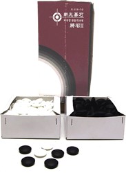 HOT Games Ensemble de pierres de go en verre jeu stratégique blanc noir 20x7mm 2x180