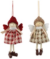 Décoration de Noël ange polyester pour sapin 13x7x3cm Decoris