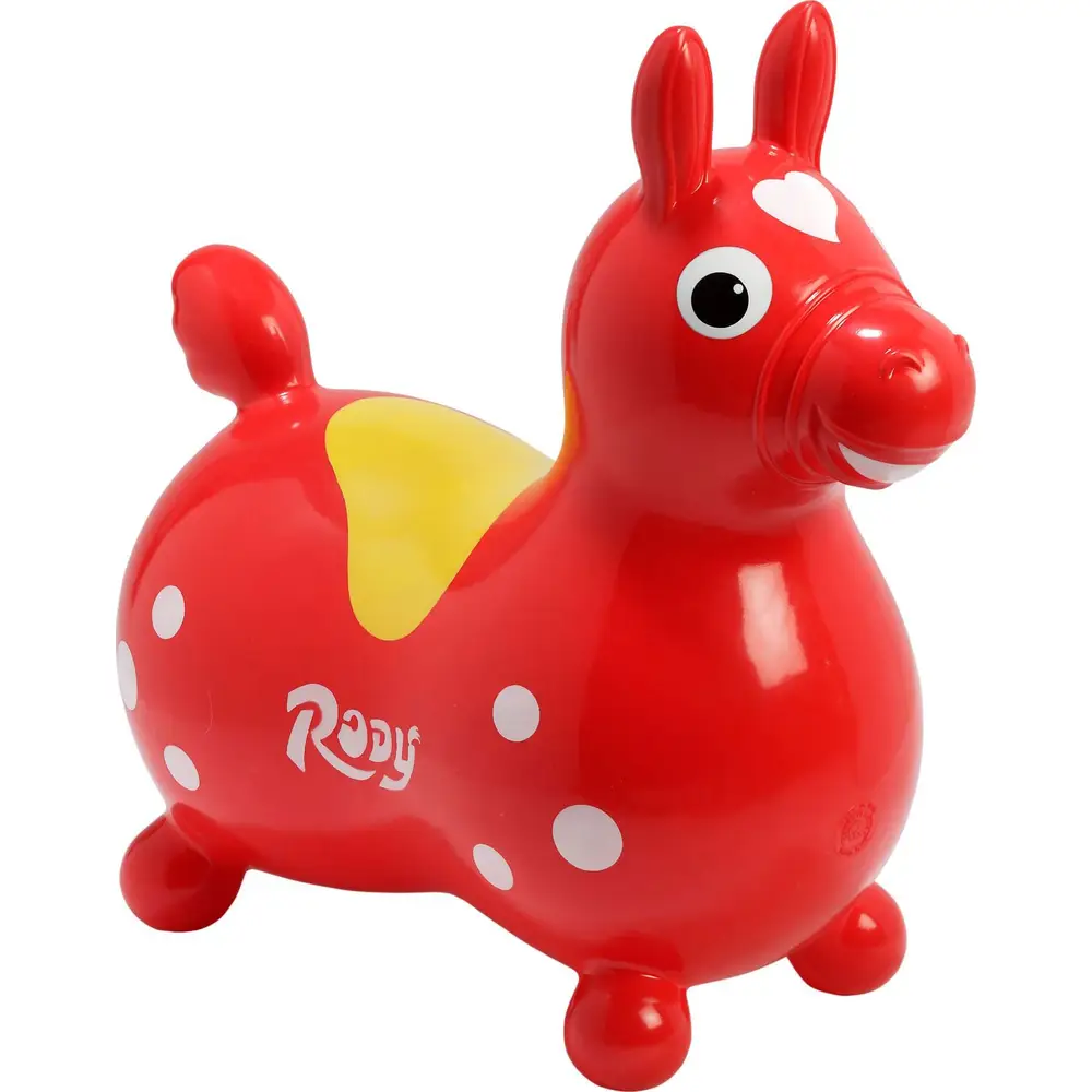 Vedes cheval sauteur Rody rouge - jouet à sauter pour enfants