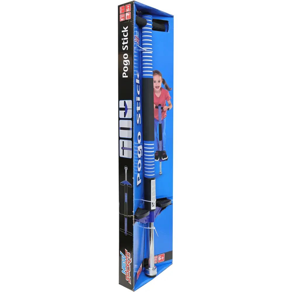 New Sports pogo stick bleu noir - bâton sauteur enfant 95cm